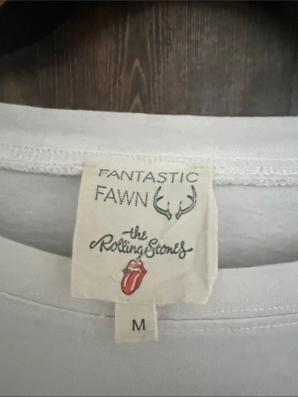 Fantastic Fawn White Graphic Sequin Rolling Stones Tee - Picture 3 of 4